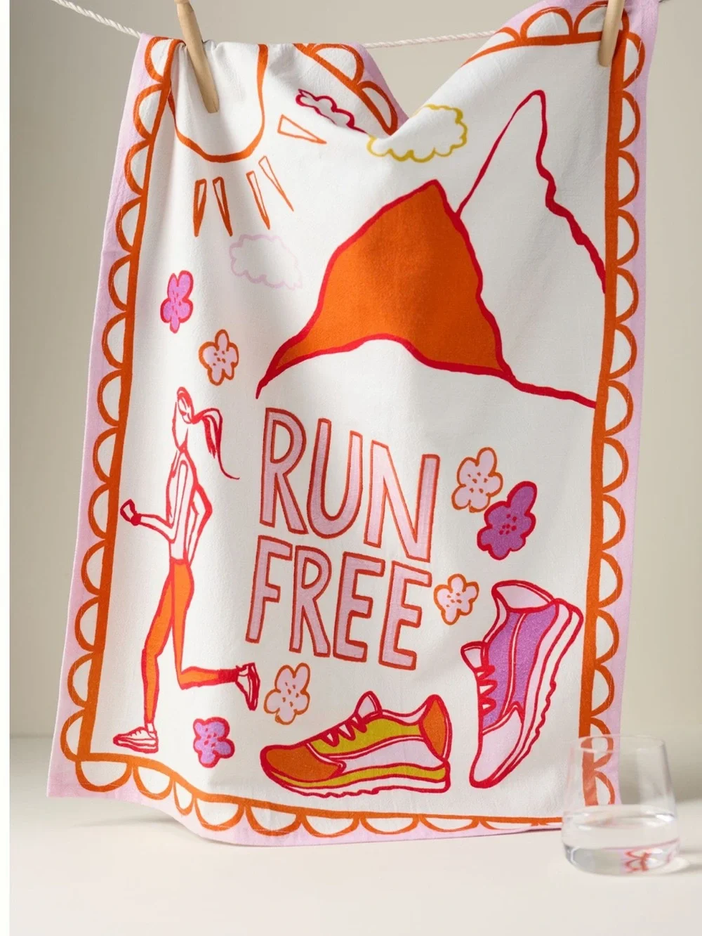 🏃‍♀️Anthropologie Embroidered Dish Towels New Running Amuse La Bouche Runner